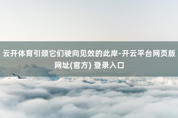 云开体育引颈它们驶向见效的此岸-开云平台网页版网址(官方) 登录入口