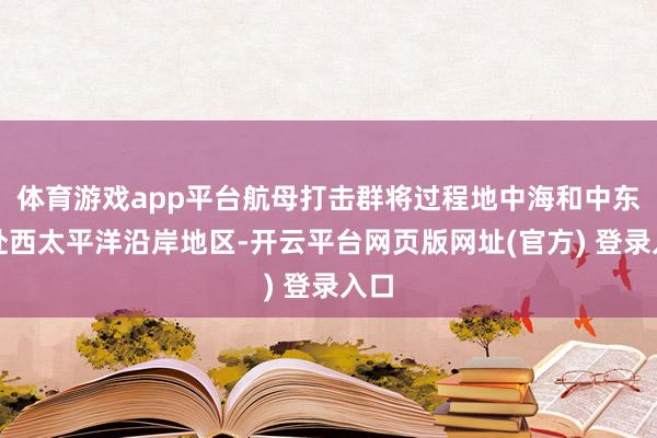 体育游戏app平台航母打击群将过程地中海和中东赶赴西太平洋沿岸地区-开云平台网页版网址(官方) 登录入口