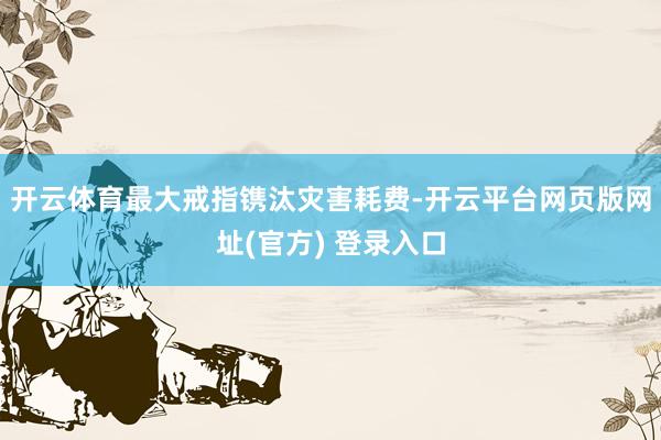 开云体育最大戒指镌汰灾害耗费-开云平台网页版网址(官方) 登录入口